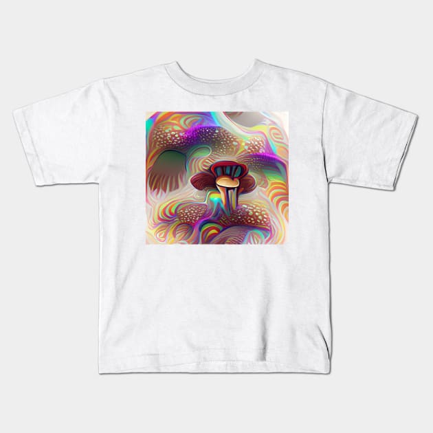 Psychedelic Mushroom Kids T-Shirt by Mihadom